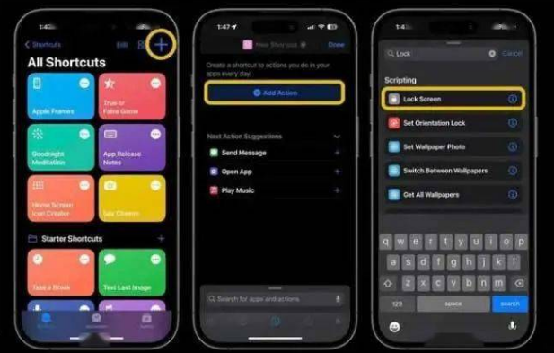 洛南苹果14锁屏维修店分享iPhone14升级iOS16.4后如何创建锁屏快捷方式 